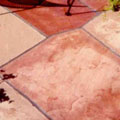 Fitted flagstone patio