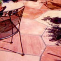 Fitted flagstone patio